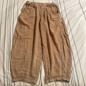 Free People High Road Linen Barrel Pants XS